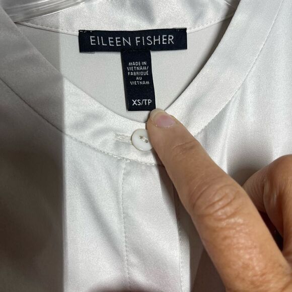 Eileen Fisher silver gray long tunic top, size XS - Picture 6 of 15